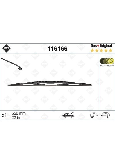 Valeo Silecek Swf 55cm X1 Berlingo-partner-punto-ducato-connect Kalos Nubıra Doblo Alfa 147 156 Valeo 116166 6426.ax