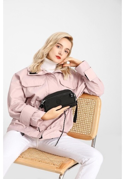 Smart Bags 1112 Krınkle Kumaş Postacı Çantası (Siyah) Siyah