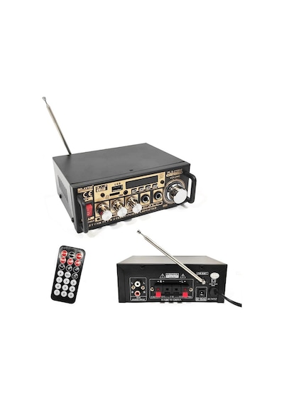 Oto Anfi Mini Fm12V 400W Bluetoothlu Usb-Mikrofon Girişli