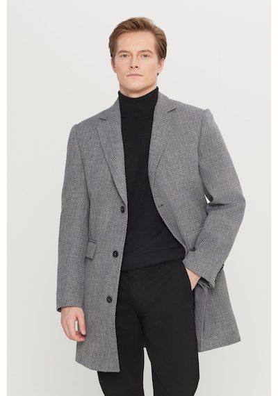 AC&Co / Altınyıldız Classics Erkek Antrasıt Standart Fit Normal Kesim Mono Yaka Armürlü Kapak Cepli Palto Antrasit AC&Co / Altınyıldız Classics Erkek Antrasıt Standart Fit Normal Kesim Mono Yaka Armürlü Kapak Cepli Palto Antrasit