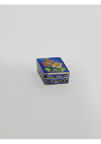 Antika Cloisonne Minyatür Kutu 3,7x2,9cm 122