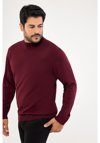 AC&Co / Altınyıldız Classics Altinyildiz Classics Erkek Bordo Standart Fit Normal Kesim Yarım Balıkçı Yaka Triko 4A4923100005BRDXL Bordo