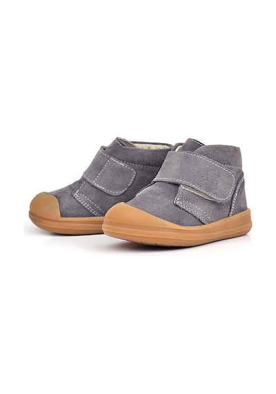 Rakerplus Yoohoo Hakiki Deri Koyu Gri Cırtlı Unisex Bebek Bot Gri
