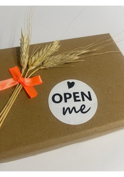 Open Me Kalpli Siyah Yazı Yuvarlak Yapışkanlı Etiket 4x4 Cm 120 Adet