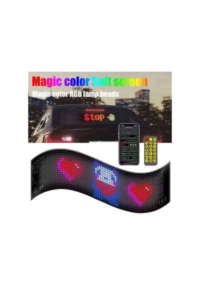 Led Panel Cama Yapışan Telefon Kontrollü Led Ekran Panel 16 64 Led Sayısı