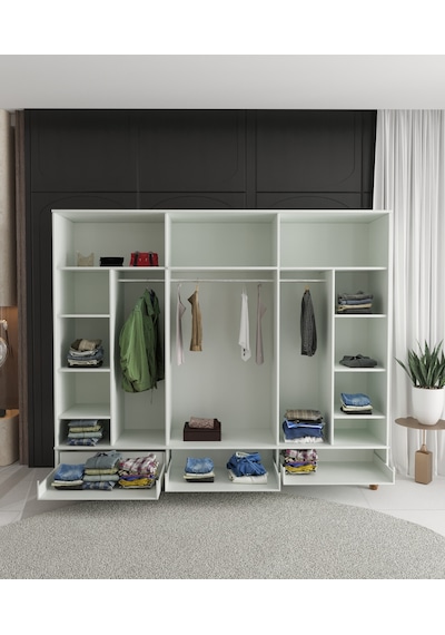 Soho 6 Kapaklı Çekmeceli Gardırop - Tamamı Mdf Beyaz