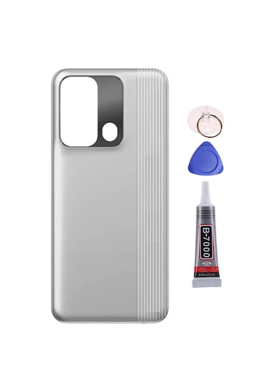 Tecno Spark 8c Gri Arka Kapak Batarya Kapağı Pil Kapağı Yapışkan Ve Sökme Aparatıyla Beraber Full Set Gri