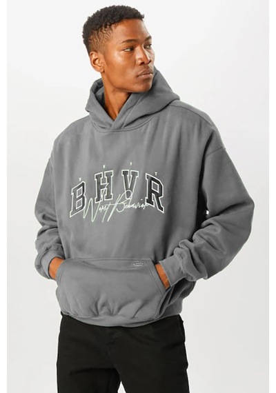 Madmext Madmext Boyalı Gri Oversize Erkek Sweatshirt 5344-boyalı Gri Boyalı Gri