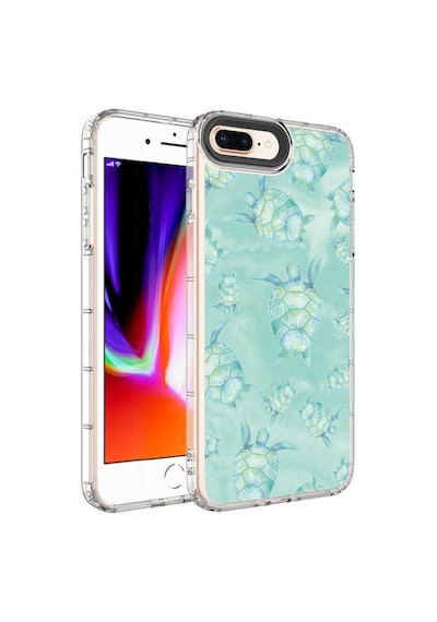 Apple Uyumlu iPhone 7 Plus Kılıf Renkli Desenli Sert Silikon Korn Kılıf