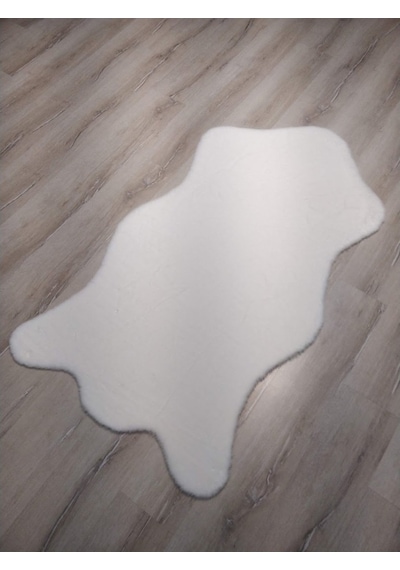 Süet Taban Tavşan Post Halı Beyaz 80X150 Cm