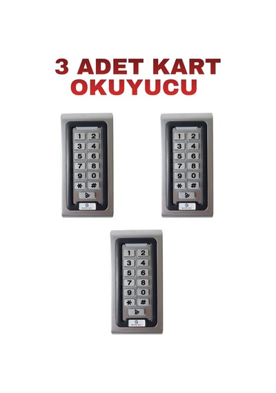 Sr-200 Em Metal Kasa Kartlı Ve Şifreli Geçiş Sistemi Rfıd Proximity Kart Okuyucu 125 Khz 3 Adet