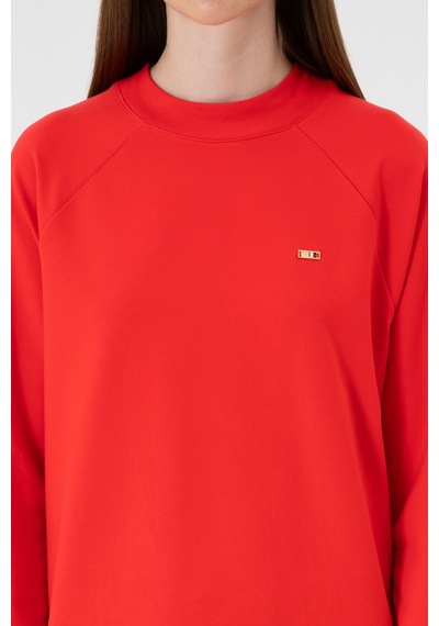 U.S. Polo Assn. Kadın Kırmızı Regular Bisiklet Yaka Basic Sweatshırt 50313610-VR030
