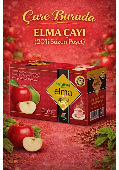 Yemek Sonrası Rahatlama Çay Seti Böğürtlen Çayı 20'li & Elma Çayı 20'li & Adaçayı 20'li