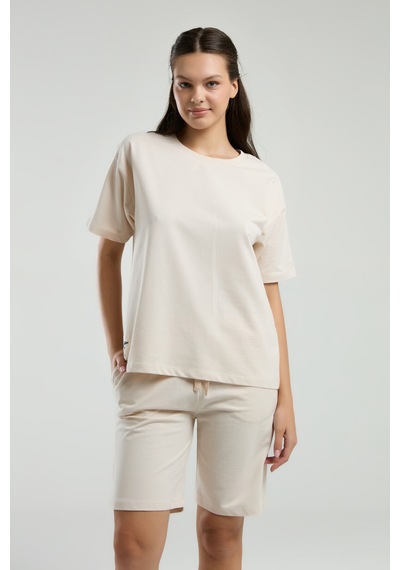 Rolypoly Kadın Krem Şort Takım Rp3592-s-v4 Krem