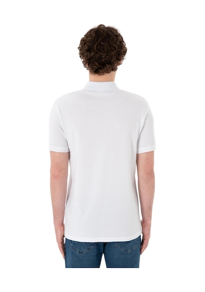 U.S. Polo Assn. Erkek Slim Fit Polo Yaka Basic Tişört Beyaz