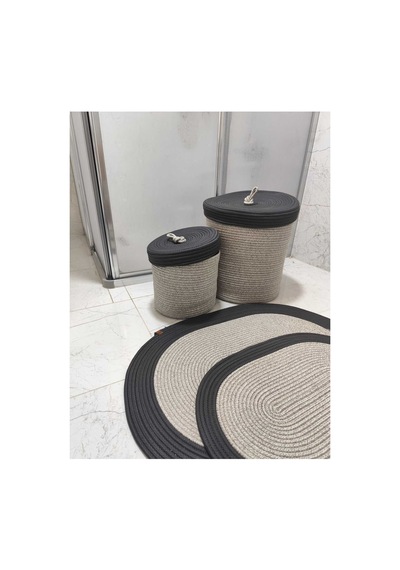 Jüt Hasır 4 Lü Banyo Paspas Takımı Bohem Tarzı Banyo Takımı Paspas:50x80/ 40x60 /sepetler 30x20x10 Siyah Gri Siyah Gri Jüt Hasır 4 Lü Banyo Paspas Takımı Bohem Tarzı Banyo Takımı Paspas:50x80/ 40x60 /sepetler 30x20x10 Siyah Gri Siyah Gri
