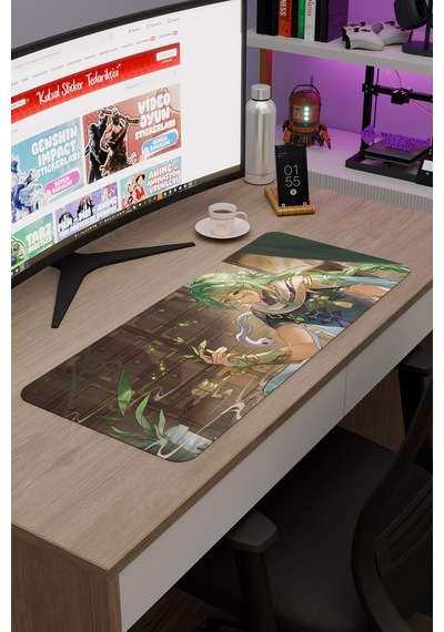 Baizhu Genshin Impact Anime Gacha V1 - 70x30 Xl Gaming Mouse Pad Fare Altlığı