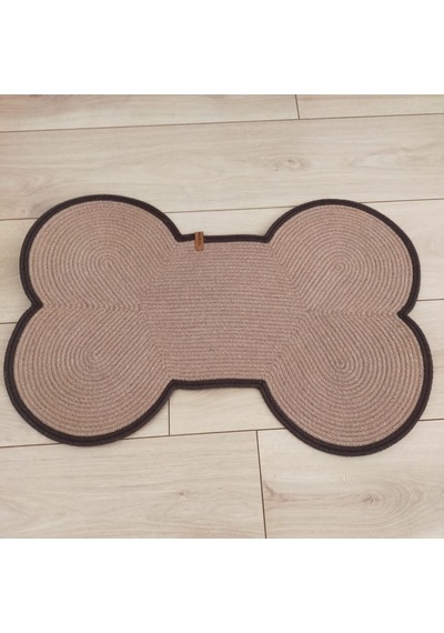 Açık Kahverengi Köpek Kemik Şekli Mama Altlığı/evcil Hayvan Mama