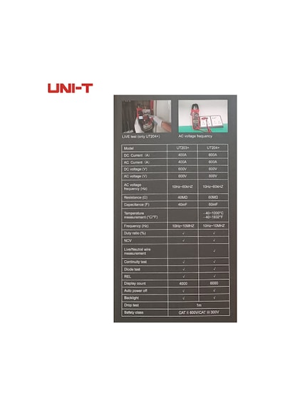 Ut204+ 400-600a Ac-dc True Rms Ölçü Aleti Dijital Pens Ampermetre