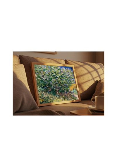 Van Gogh Lilac Bush Çerçevesiz Poster 30x42 Cm A3 Tablo Duvar Dekoru Mat Fotoğraf Kağıdı