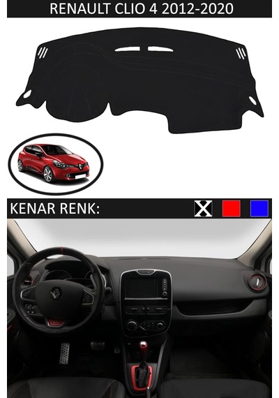 Guerrıno Torpido Koruma Halısı Siyah Kenar Renk Siyah Renault Clio 4 2012-2020 İle Uyumlu Genel