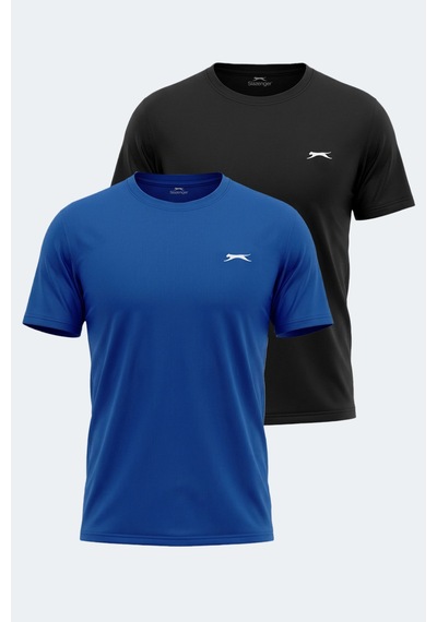 Slazenger Odalıs 2 Li Set Erkek Siyah - Lacivert Tişört