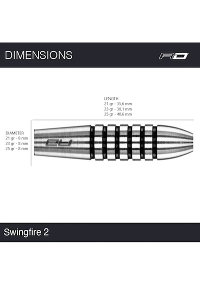 Red Dragon Flightmasters Swingfire 2 % 80 Tungsten Çelik Uçlu Dart Oku