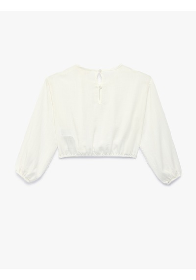 Koton Beli Lastikli Viskon Karışımlı Uzun Kollu Bisiklet Yaka Crop Bluz Ekru 6skg60109aw Ekru Koton Beli Lastikli Viskon Karışımlı Uzun Kollu Bisiklet Yaka Crop Bluz Ekru 6skg60109aw Ekru