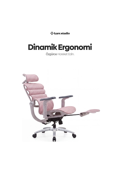 Rosso Ergonomik Çalışma Koltuğu - Pembe