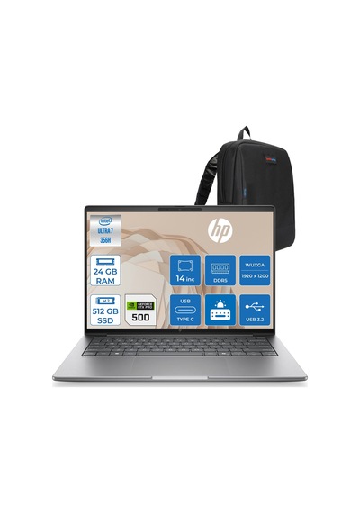HP Zbook 8 G2i DN5Y7EAF07 Ultra 7 356H 24 GB 512 GB SSD RTXPRO500 14" Free Dos Dizüstü Bilgisayar + Çanta