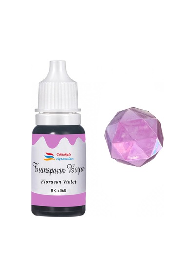 Tahtakale Toptancı Epoksi Reçine Transparan Boya Pigment Şeffaf Epoksi Boyası 20 Ml Floresan Violet - 6060