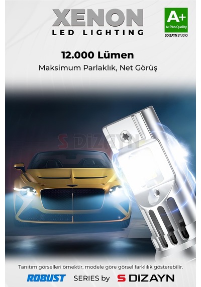 S-dizayn Prime Plus H4 Led Xenon / 45w / 7000k A+ Kalite
