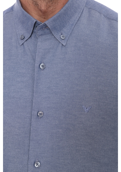 Slim Fit Uzun Kol Pamuklu Hediye Kutulu Kolay Ütülenebilir Erkek Gömlek Fs-002225 - İndigo-1775 Indigo