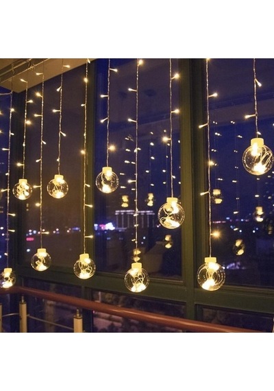 Küre Toplu Perde Led Işık Mh 213 Dekoratif Hediyelik Çok Renkli