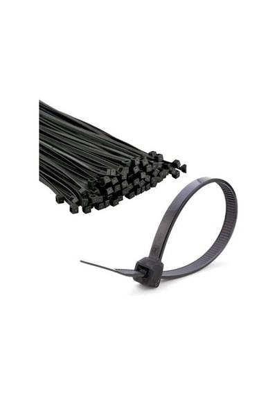 Siyah Kablo Bağı Plastik Cırt Kelepçe 4.8X300 Mm 30 Cm 100 Adet C
