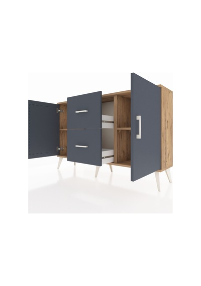 Arges Konsol 2 Raflı 2 Çekmeceli 2 Kapaklı 132x30x83 Çam-antrasit/antrasit Antrasit/antrasit Arges Konsol 2 Raflı 2 Çekmeceli 2 Kapaklı 132x30x83 Çam-antrasit/antrasit Antrasit/antrasit