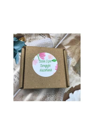 1000 Adet - 4 Cm Çiçekli Eticaret Etiketi Sizin Için Sevgiyle Hazırlandı Mat Sticker Çok Renkli