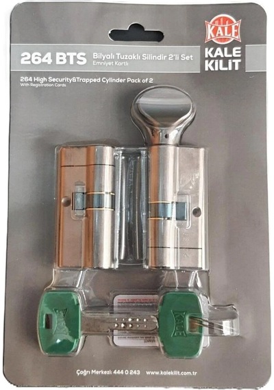 Kale 264 2 Li Silindir Kilit Seti Tuzaklı / Ortak Anahtarlı Yüksek Güvenlikli Kapı Kilidi 68mm Diğer