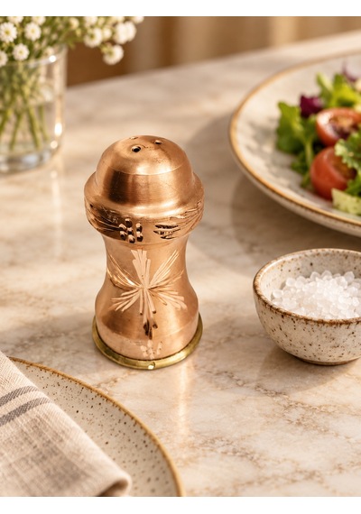 Aura Copper El İşlemeli Bakır Tuzluk Dekoratif Sofra Tuzluğu Ve Baharatlık Ac-tz-001