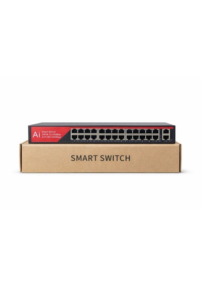 3dcool 3d-psf24 26 Port Kamera Poe Switch 24xpoe 2x Gigabit Uplink 320w 250mt
