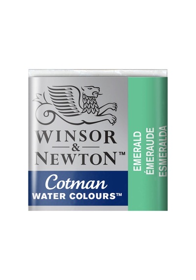 Winsor & Newton Cotman Yarım Tablet Suluboya Emerald 235 Karışık