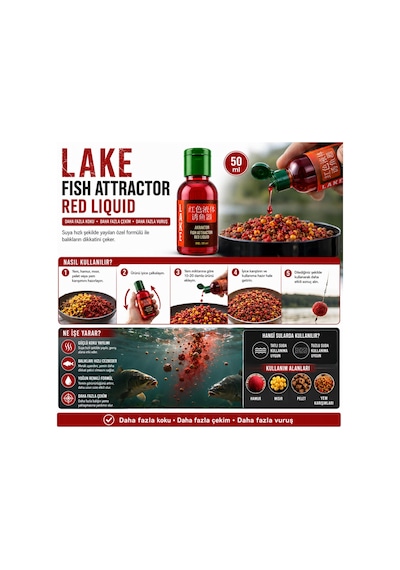 Hedyex Lake Atraktor Balık Cezbedici Red Sıvı 50 Gr