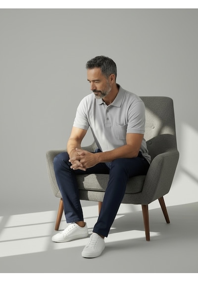 Erkek Yakalı Cepli Pike Lacoste Kumaş Gri Baba Tshirt