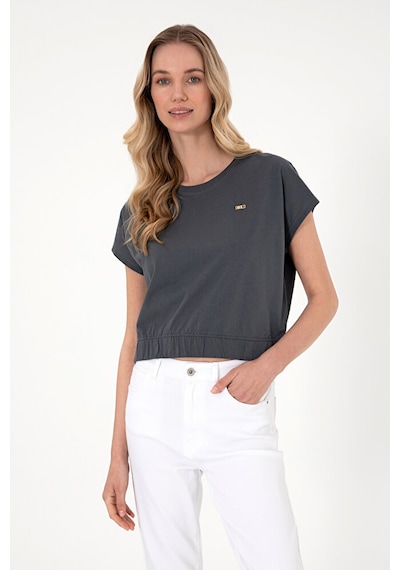 U.S. Polo Assn. Kadın Bisiklet Yaka Tişört 50305720-vr046 Gri