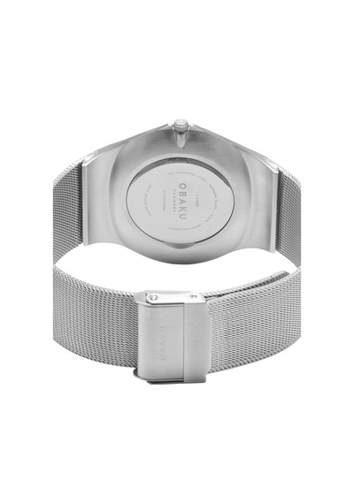Obaku Denmark V316gxabmc Quartz Gri Hasır Kordon Safir Cam 40 Mm Erkek Kol Saati Siyah