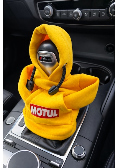 Motul Tasarım Hoodie Vites Topuzu Kılıfı - Universal Sweatshirt Model Vites Aksesuarı Sarı