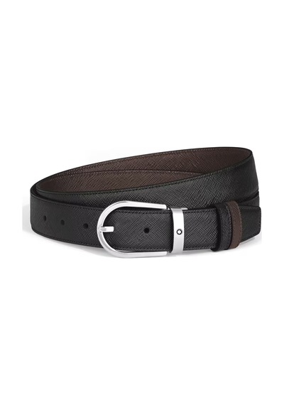 Montblanc Sartorial At Nalı Tokalı Deri 30 Mm Çift Taraflı Kemer Kahverengi