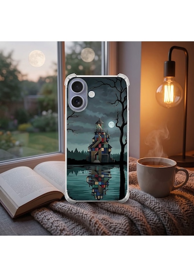 Printify Tecno Spark7t İle Uyumlu Simya Serisi Gölge Ve Cam Tasarımlı Uv Baskılı Köşe Korumalı Antişok Kılıf Şeffaf