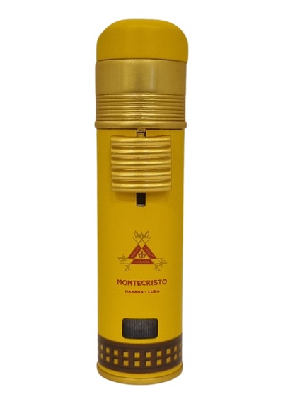 Monte Cristo Özel Üretim 3 Torch Pürmüz Sarı Puro Çakmağı - Tr7761