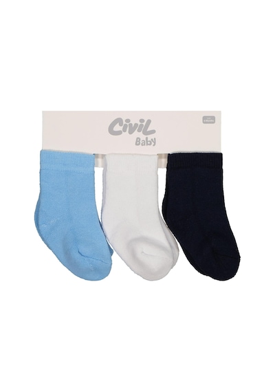 Civil Baby Basic Havlu 6-18 Ay 3'lü Bebek Erkek Çorap Set - Standart